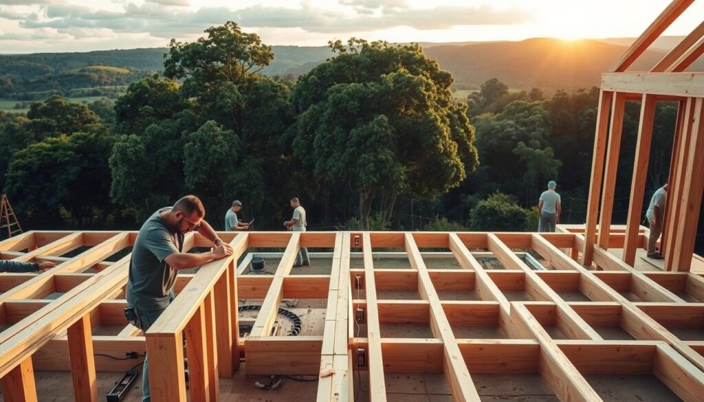 construção em madeira