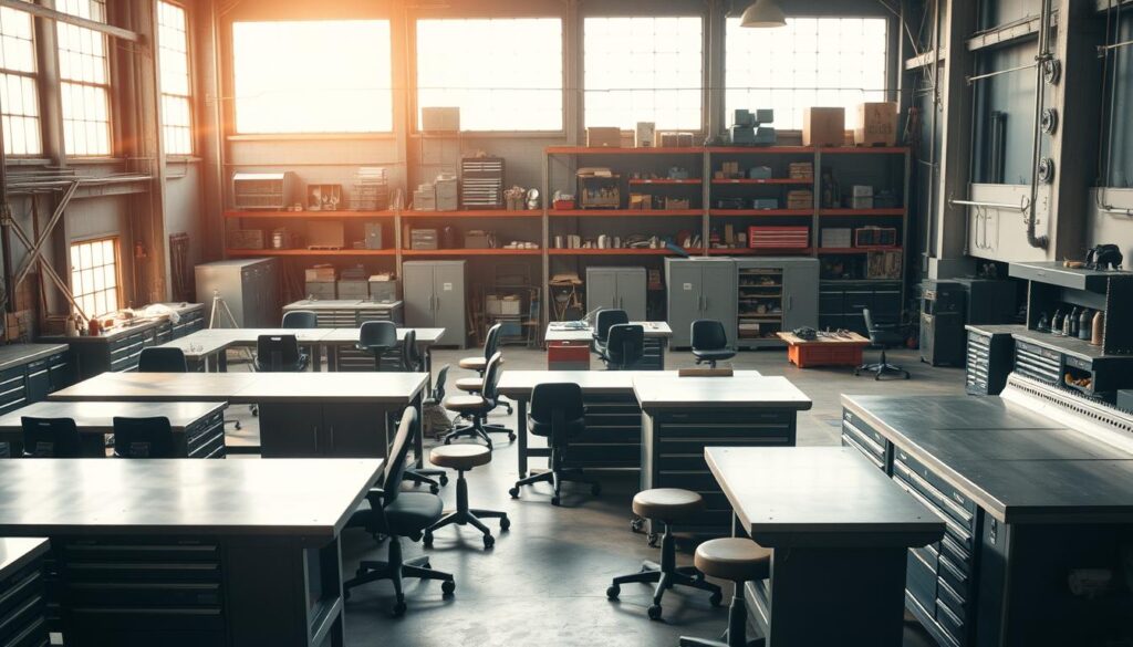 móveis para ambientes industriais